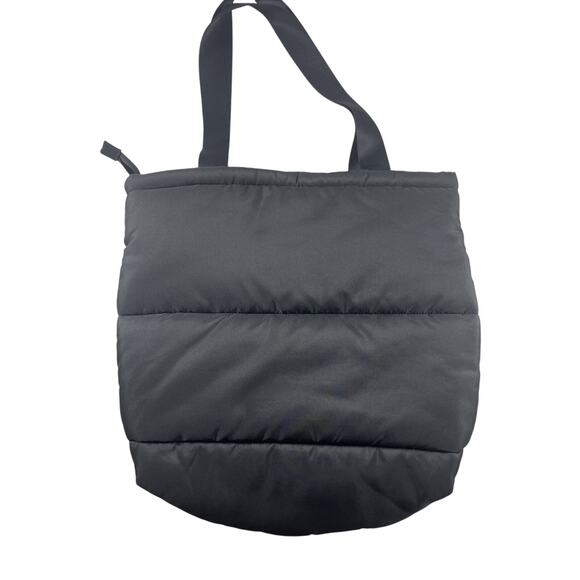 Victoria's Secret PINK Quilted Black Puffer Tote Bag Embroidered Crest 18 x 18 - Picture 4 of 7